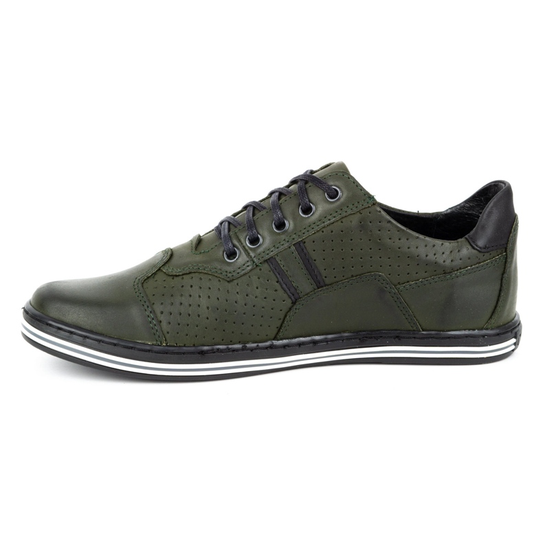 Polbut Chaussures décontractées en cuir pour hommes 1801p vert 1