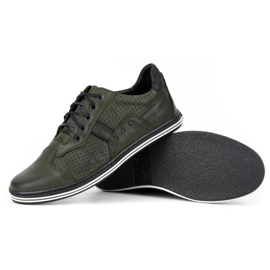 Polbut Chaussures décontractées en cuir pour hommes 1801p vert 3