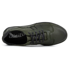 Polbut Chaussures décontractées en cuir pour hommes 1801p vert 7