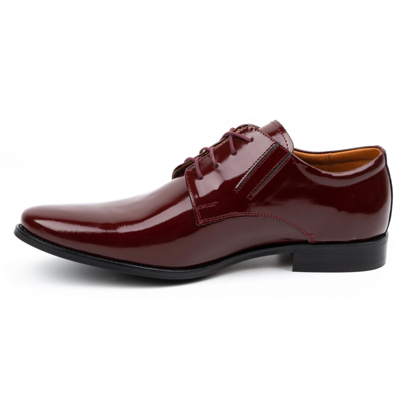 Olivier Chaussures habillées en cuir pour hommes avec cuir verni 480 cerise rouge 1