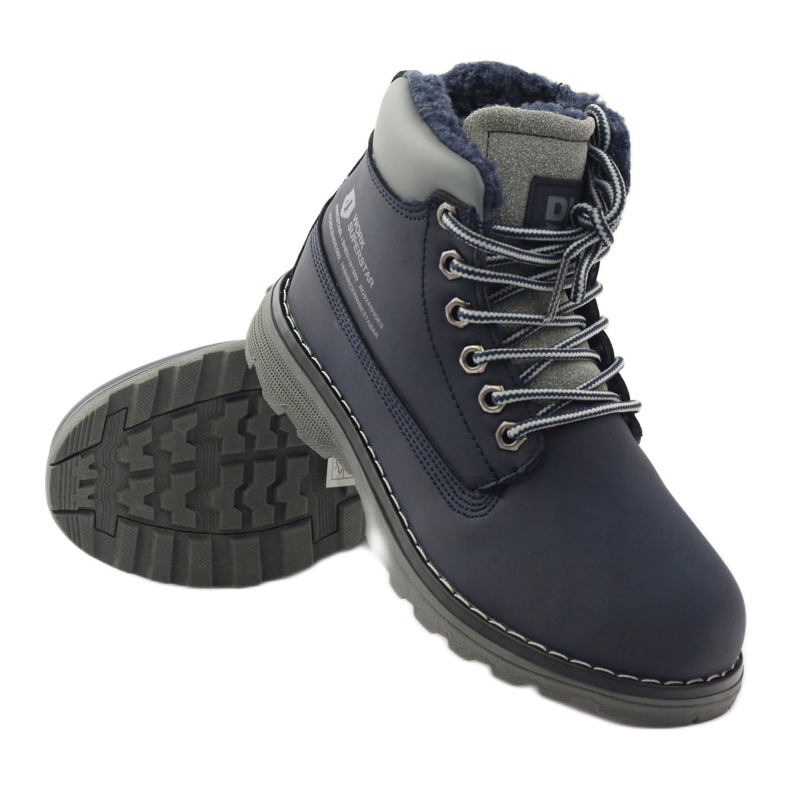 DK Bottes de randonnée d'hiver avec fermeture éclair 75009 bleu marin gris 3