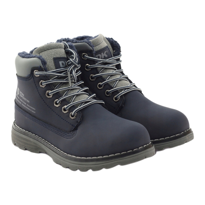 DK Bottes de randonnée d'hiver avec fermeture éclair 75009 bleu marine gris 4