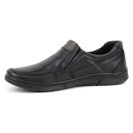 Olivier Chaussures à enfiler en cuir pour hommes 62K noir 1