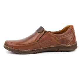 Olivier Chaussures à enfiler en cuir pour hommes 62K marron brun 1