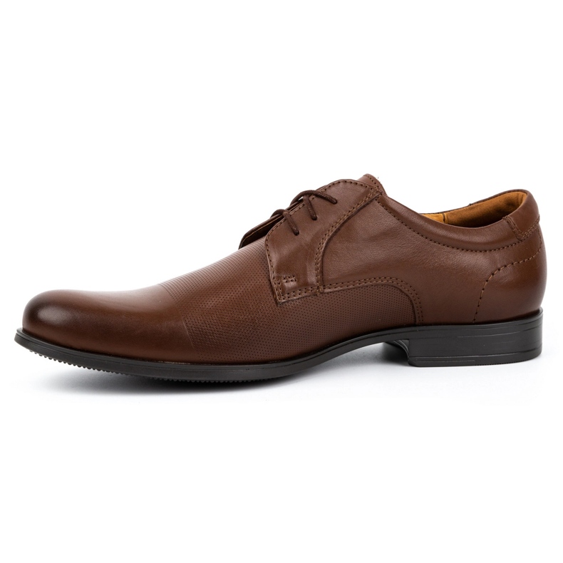 Kampol Chaussures élégantes en cuir pour hommes 344KAM marron brun 1