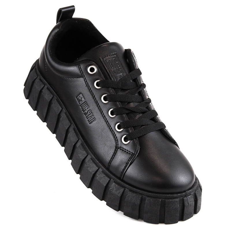 Chaussures femme à lacets noires Big Star MM274617 1