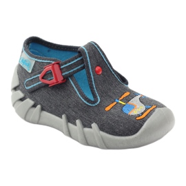 Befado chaussures pour enfants 110p307 pantoufles rouge gris orange bleu 1