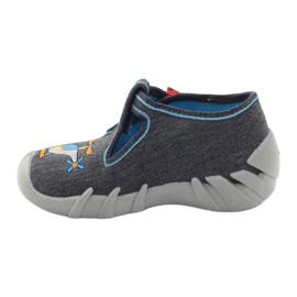 Befado chaussures pour enfants 110p307 pantoufles rouge gris orange bleu 2