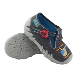 Befado chaussures pour enfants 110p307 pantoufles rouge gris orange bleu 3