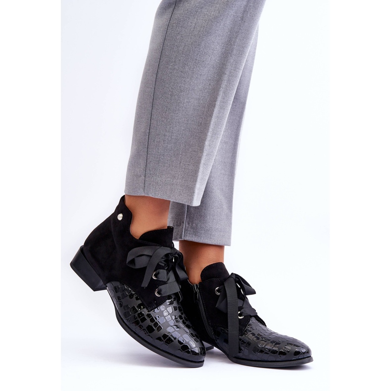 PD1 Escarpins à lacets pour femmes Noir Meroni 1