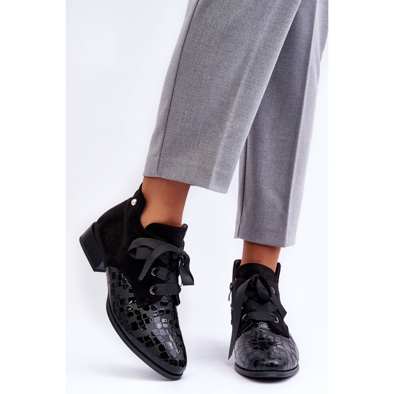 PD1 Escarpins à lacets pour femmes Noir Meroni 2