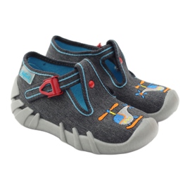 Befado chaussures pour enfants 110p307 pantoufles rouge gris orange bleu 4