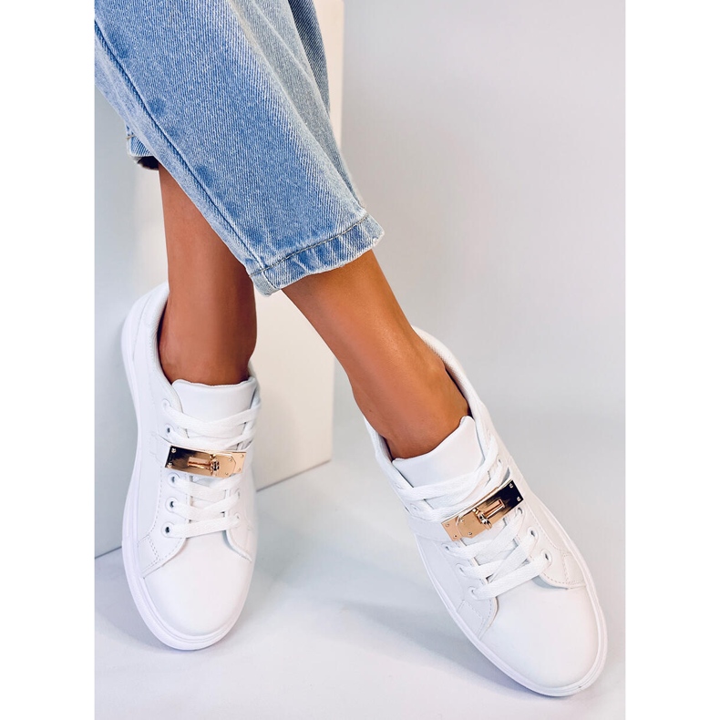 Baskets femme avec fermoir Graff Gold blanc 2