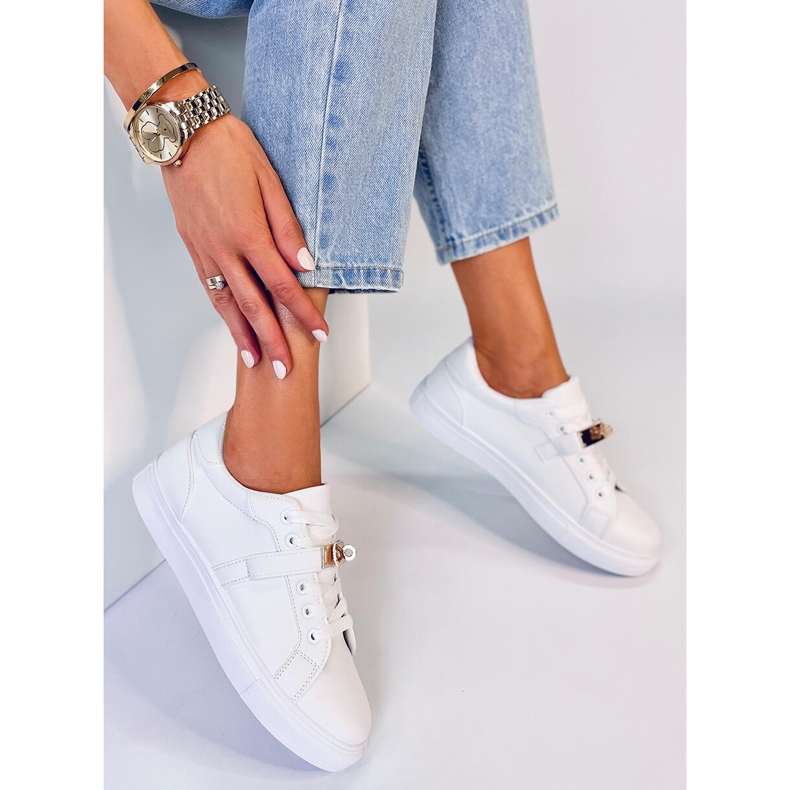 Baskets femme avec fermoir Graff Gold blanc 1