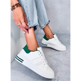 Maes baskets compensées vertes blanche 4