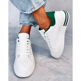 Maes baskets compensées vertes blanche 2