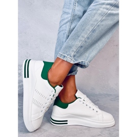 Maes baskets compensées vertes blanche 3