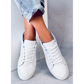 Maes Baskets compensées bleues blanche 3