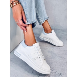 Maes Baskets compensées bleues blanche 2