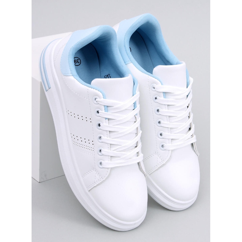 Maes Baskets compensées bleues blanche 1