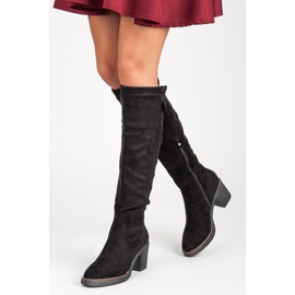 Seastar Bottes en daim sur le poteau le noir 5