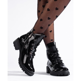 Bottines laquées noires femme Vinceza le noir 2