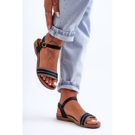 Sandales Plates Classiques Femme Noir S.Barski 6708 1