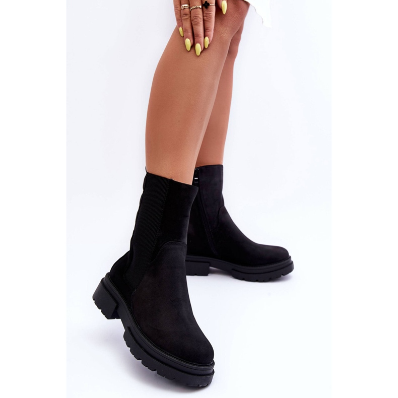 Bottes Hautes Chaudes Jodhpur Boots Nubuck Noir Milca 1