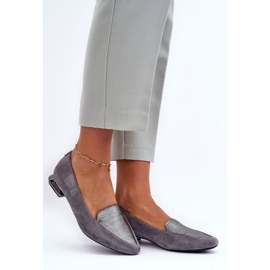 PD1 Ballerines Plates en Daim Lox Gris 4