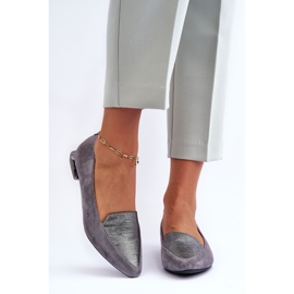 PD1 Ballerines Plates en Daim Lox Gris 5