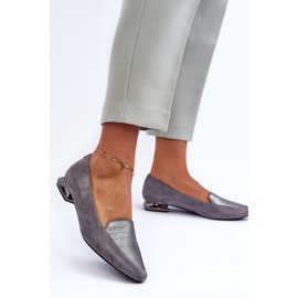 PD1 Ballerines Plates en Daim Lox Gris 6