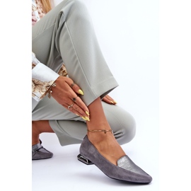 PD1 Ballerines Plates en Daim Lox Gris 3