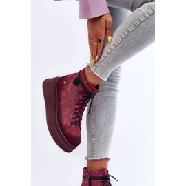 Bottes En Daim Sur Une Plateforme Massive Maciejka 06309-23 Bordeaux rouge 4