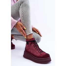 Bottes En Daim Sur Une Plateforme Massive Maciejka 06309-23 Bordeaux rouge 8