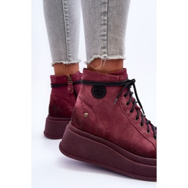 Bottes En Daim Sur Une Plateforme Massive Maciejka 06309-23 Bordeaux rouge 6