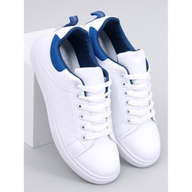 Baskets femme Keeler BLANC/BLEU ROYAL blanche 1