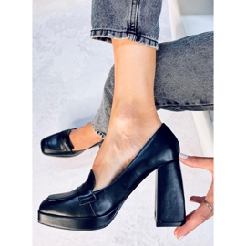 Mocassins à talons hauts de Entee Black le noir 5