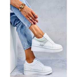 Baskets compensées vertes Tobey blanche 4
