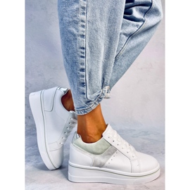 Baskets compensées vertes Tobey blanche 5