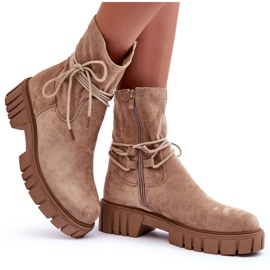 Bottines en Daim pour Femme Beige Lineanor 8