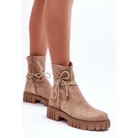 Bottines en Daim pour Femme Beige Lineanor 6
