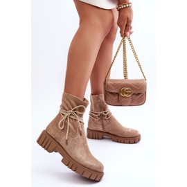 Bottines en Daim pour Femme Beige Lineanor 7