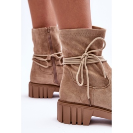 Bottines en Daim pour Femme Beige Lineanor 5