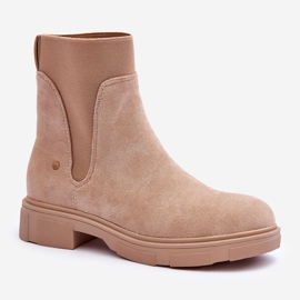 Bottines Jodhpur en Daim Femme Beige Tannaz 1