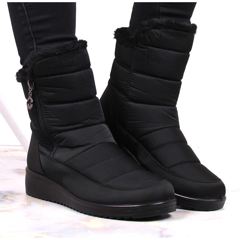News Bottes de neige isolées 5065 avec fermeture éclair pour femmes, noir NOUVELLES le noir 4