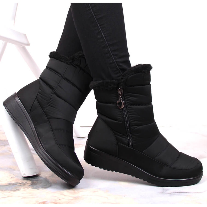 News Bottes de neige isolées 5065 avec fermeture éclair pour femmes, noir NOUVELLES 2