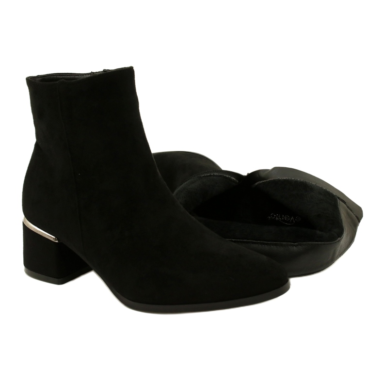 Evento Bottes en daim avec décoration argentée, Noir 23BT35-6420 5