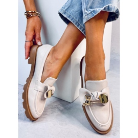 Mocassins avec un ours doré Beige Miel 2