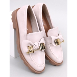 Mocassins avec un ours doré Beige Miel 1