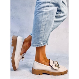 Mocassins avec un ours doré Beige Miel 4